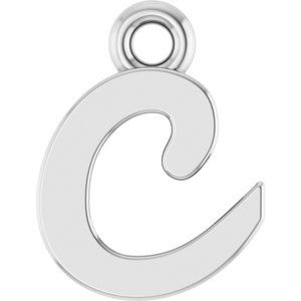Kazi Luxury 14k White Script Initial C Dangle - image 1